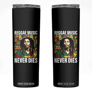 Legend Bob Skinny Tumbler Reggae Music Never Dies Rasta TS11 Black Print Your Wear