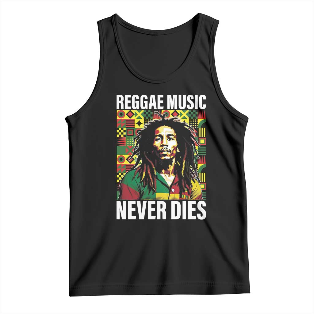 Legend Bob Tank Top Reggae Music Never Dies Rasta TS11 Black Print Your Wear