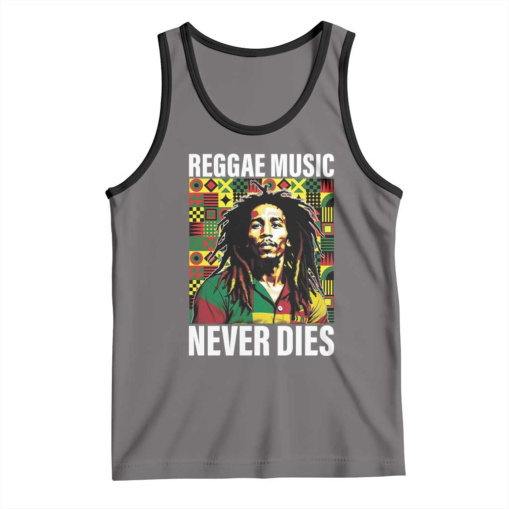 Legend Bob Tank Top Reggae Music Never Dies Rasta TS11 Deep Heather Black Print Your Wear