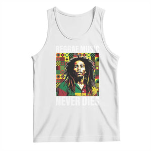 Legend Bob Tank Top Reggae Music Never Dies Rasta TS11 White Print Your Wear
