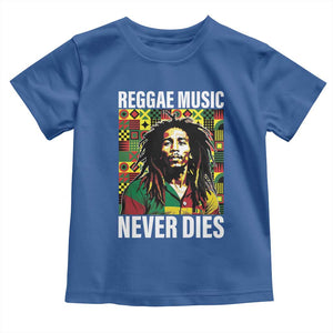 Legend Bob Toddler T Shirt Reggae Music Never Dies Rasta TS11 Royal Blue Print Your Wear