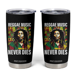 Legend Bob Tumbler Cup Reggae Music Never Dies Rasta TS11 Black Print Your Wear