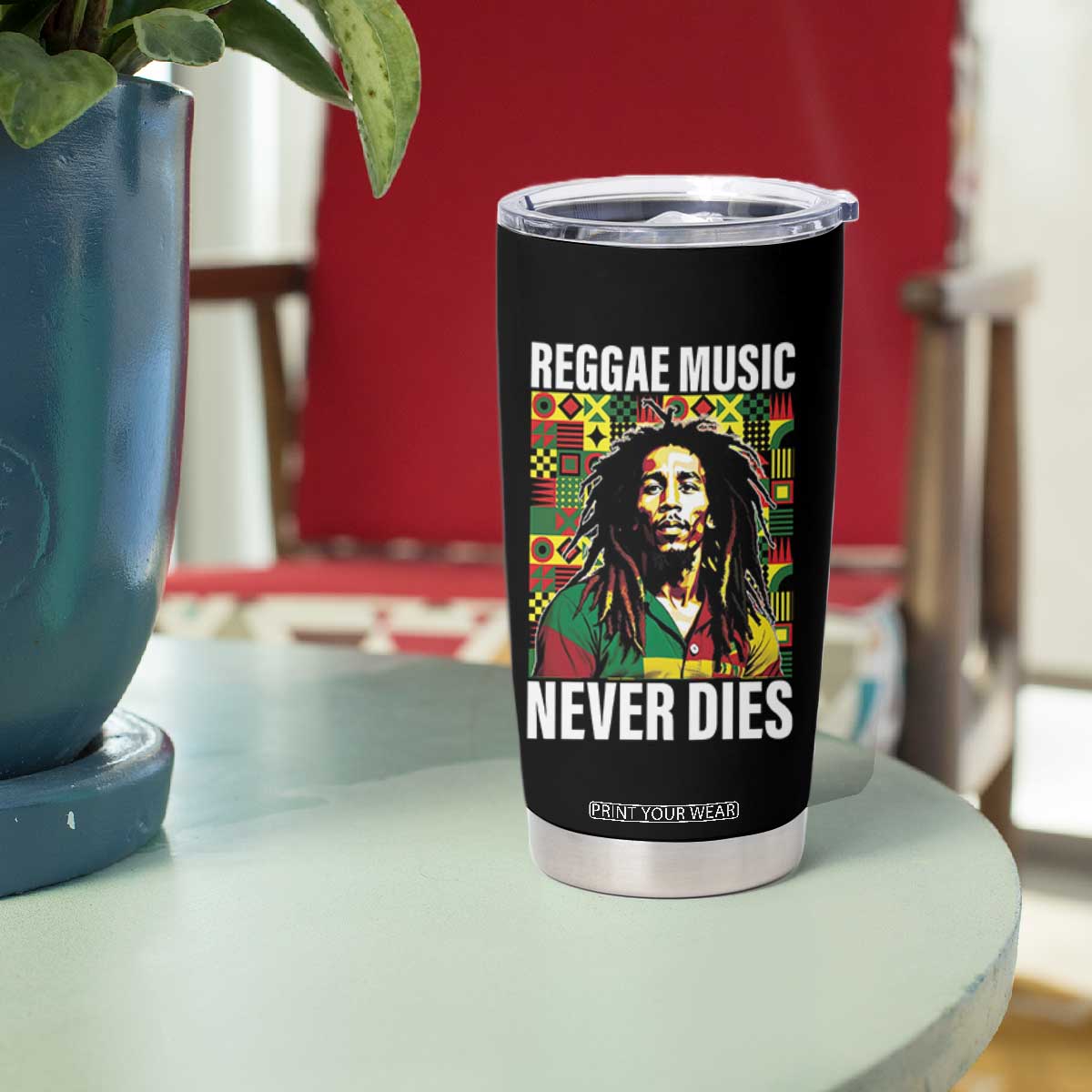 Legend Bob Tumbler Cup Reggae Music Never Dies Rasta TS11 Print Your Wear