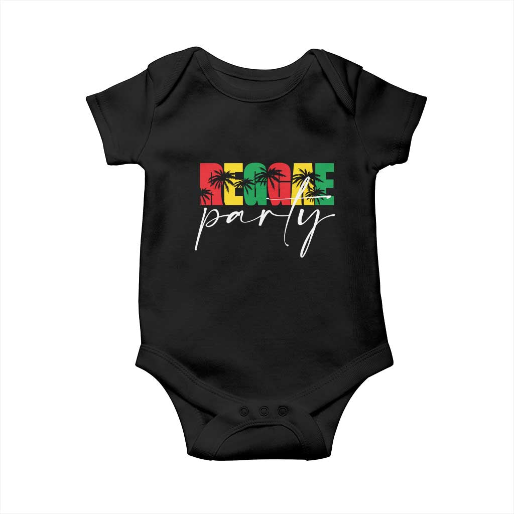 Reggae Party Baby Onesie Rastafari Jamaican Palm Tree Music TS11 Black Print Your Wear