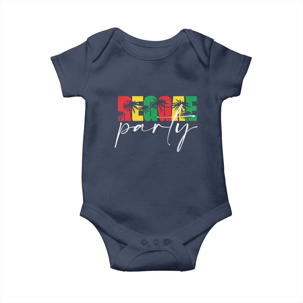 Reggae Party Baby Onesie Rastafari Jamaican Palm Tree Music TS11 Navy Print Your Wear