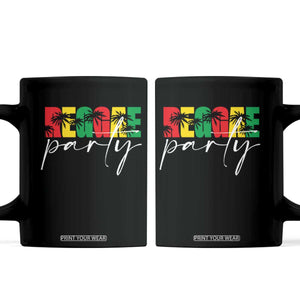 Reggae Party Coffee Mug Rastafari Jamaican Palm Tree Music TS11 Black Print Your Wear