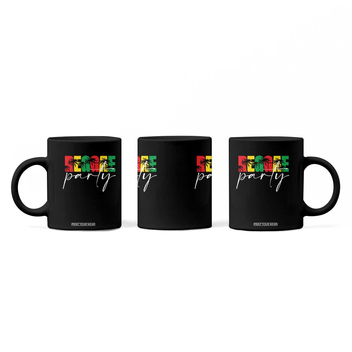 Reggae Party Coffee Mug Rastafari Jamaican Palm Tree Music TS11 Print Your Wear