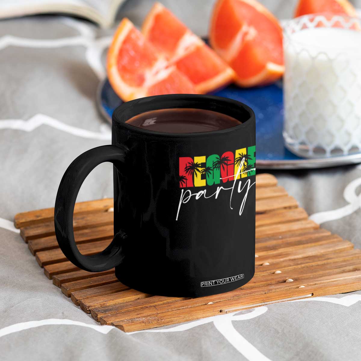 Reggae Party Coffee Mug Rastafari Jamaican Palm Tree Music TS11 Print Your Wear