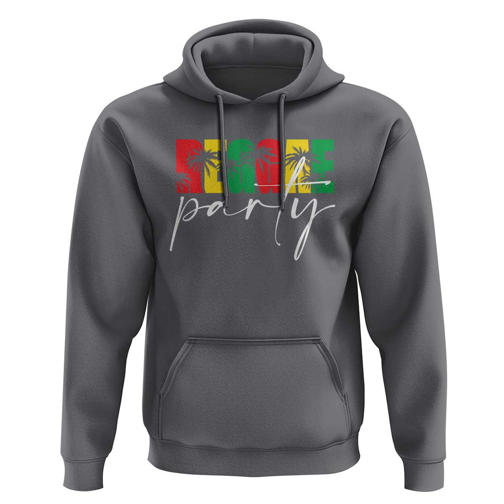 Reggae Party Hoodie Rastafari Jamaican Palm Tree Music TS11 Charcoal Print Your Wear