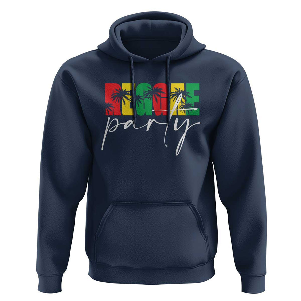 Reggae Party Hoodie Rastafari Jamaican Palm Tree Music TS11 Navy Print Your Wear