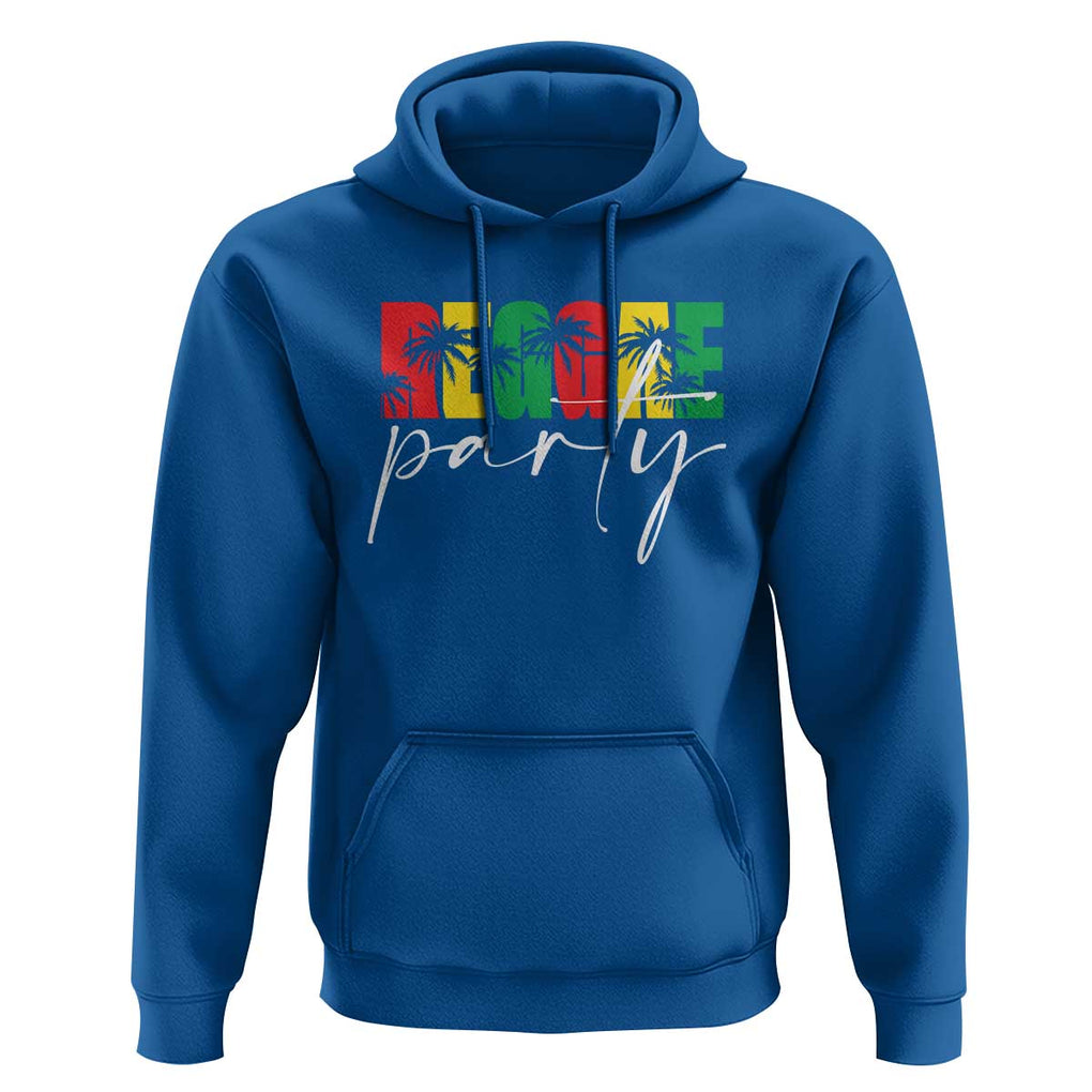 Reggae Party Hoodie Rastafari Jamaican Palm Tree Music TS11 Royal Blue Print Your Wear
