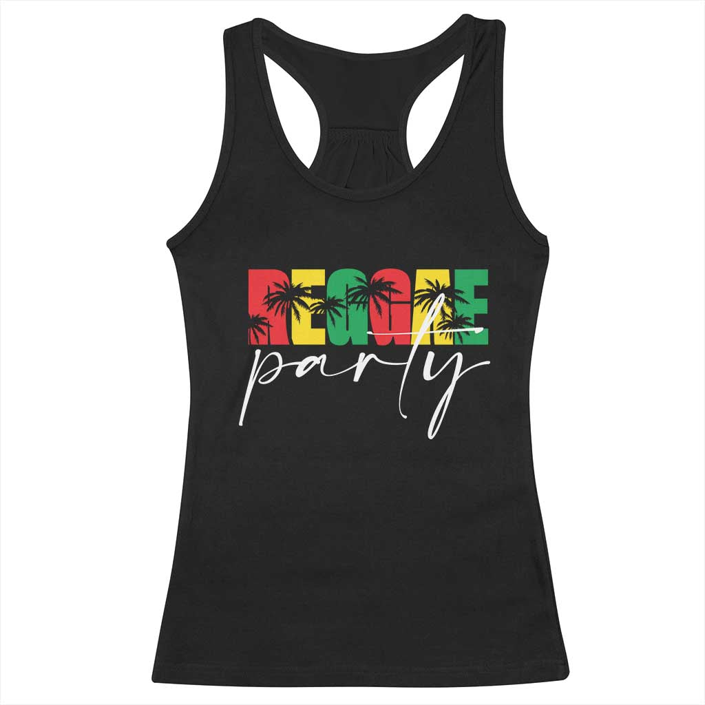 Reggae Party Racerback Tank Top Rastafari Jamaican Palm Tree Music TS11 Black Print Your Wear