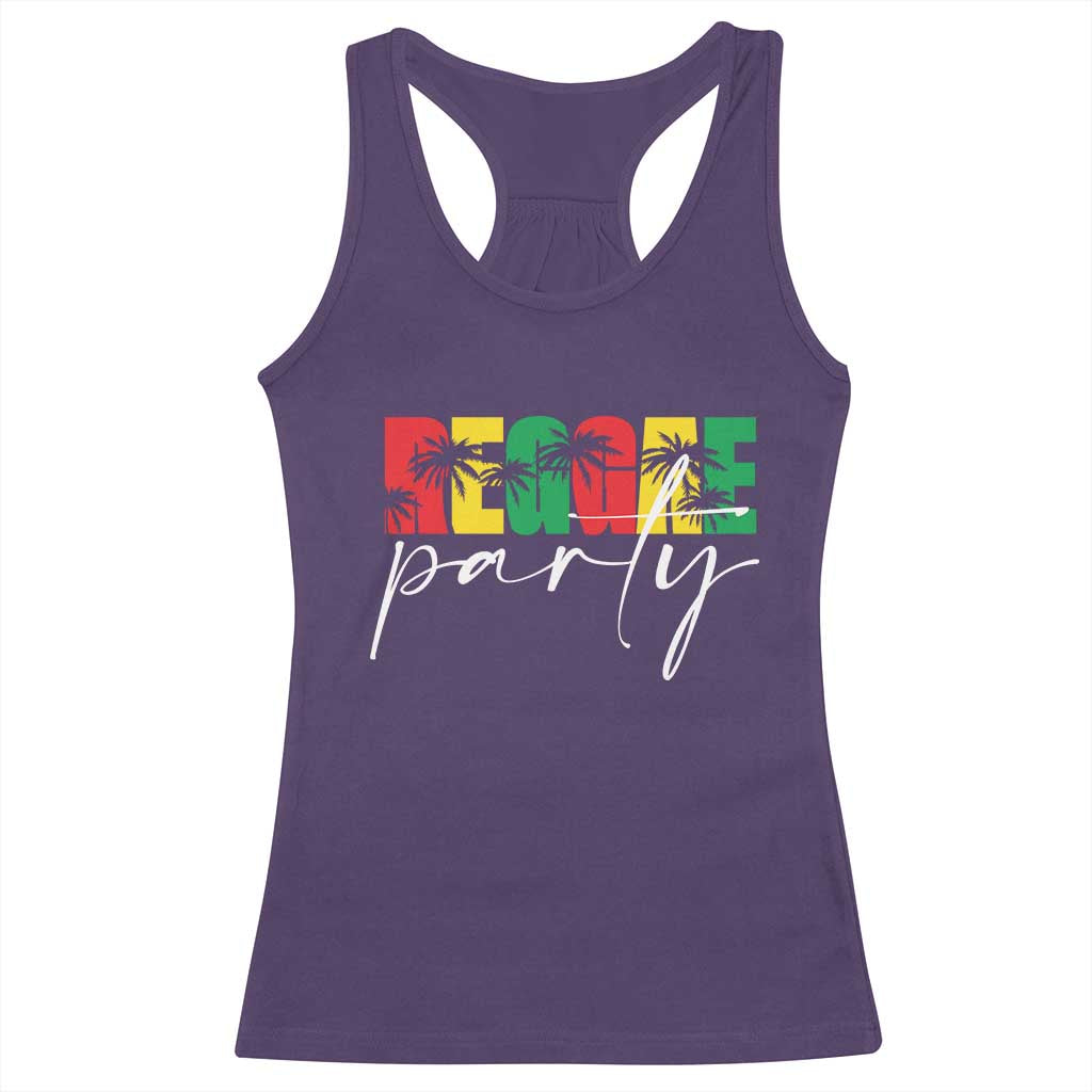 Reggae Party Racerback Tank Top Rastafari Jamaican Palm Tree Music TS11 Purple Print Your Wear