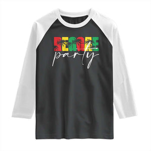 Reggae Party Raglan Shirt Rastafari Jamaican Palm Tree Music TS11 Black White Print Your Wear