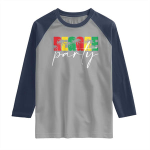 Reggae Party Raglan Shirt Rastafari Jamaican Palm Tree Music TS11 Sport Gray Navy Print Your Wear