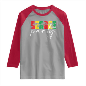 Reggae Party Raglan Shirt Rastafari Jamaican Palm Tree Music TS11 Sport Gray Red Print Your Wear
