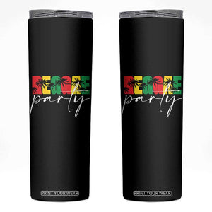 Reggae Party Skinny Tumbler Rastafari Jamaican Palm Tree Music TS11 Black Print Your Wear