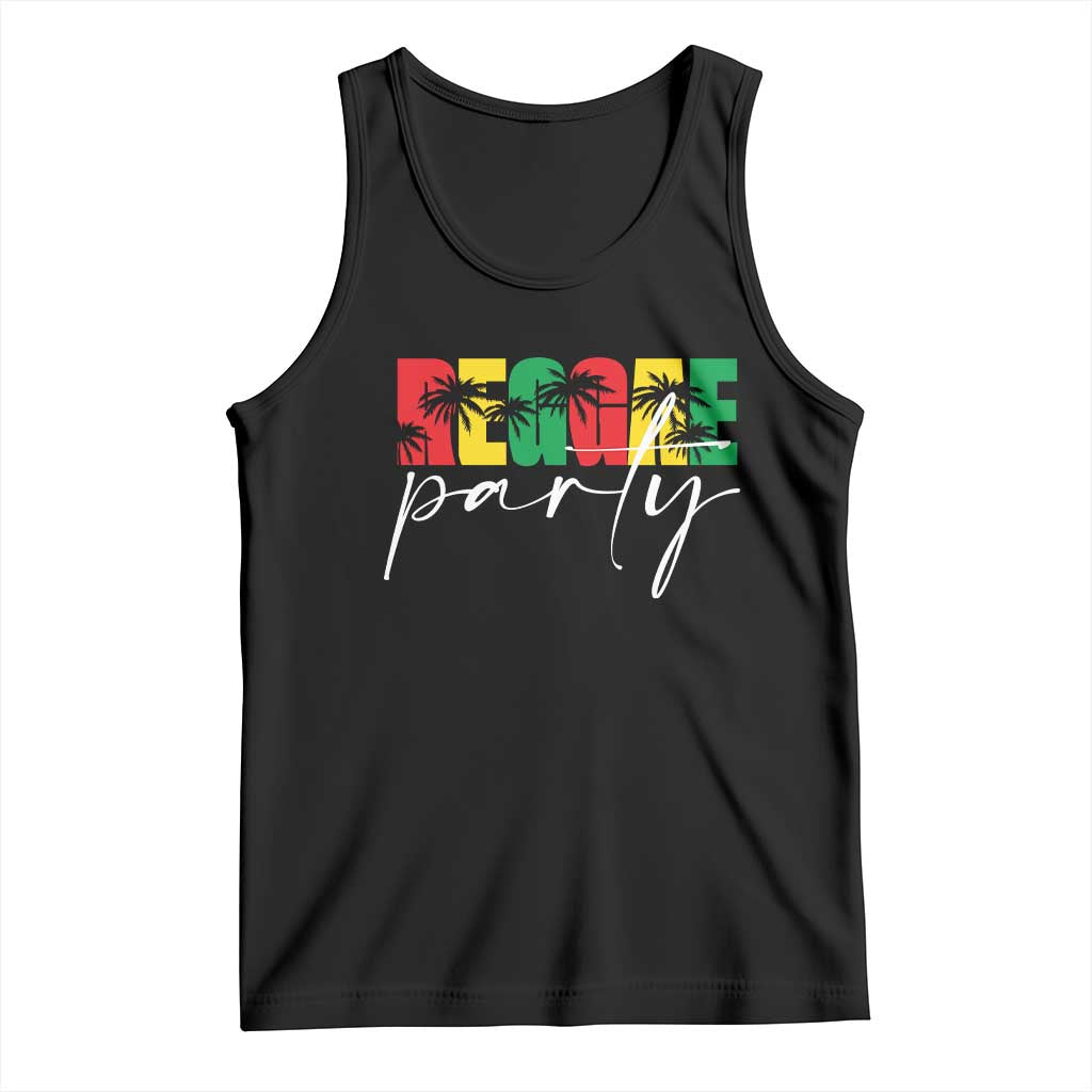 Reggae Party Tank Top Rastafari Jamaican Palm Tree Music TS11 Black Print Your Wear