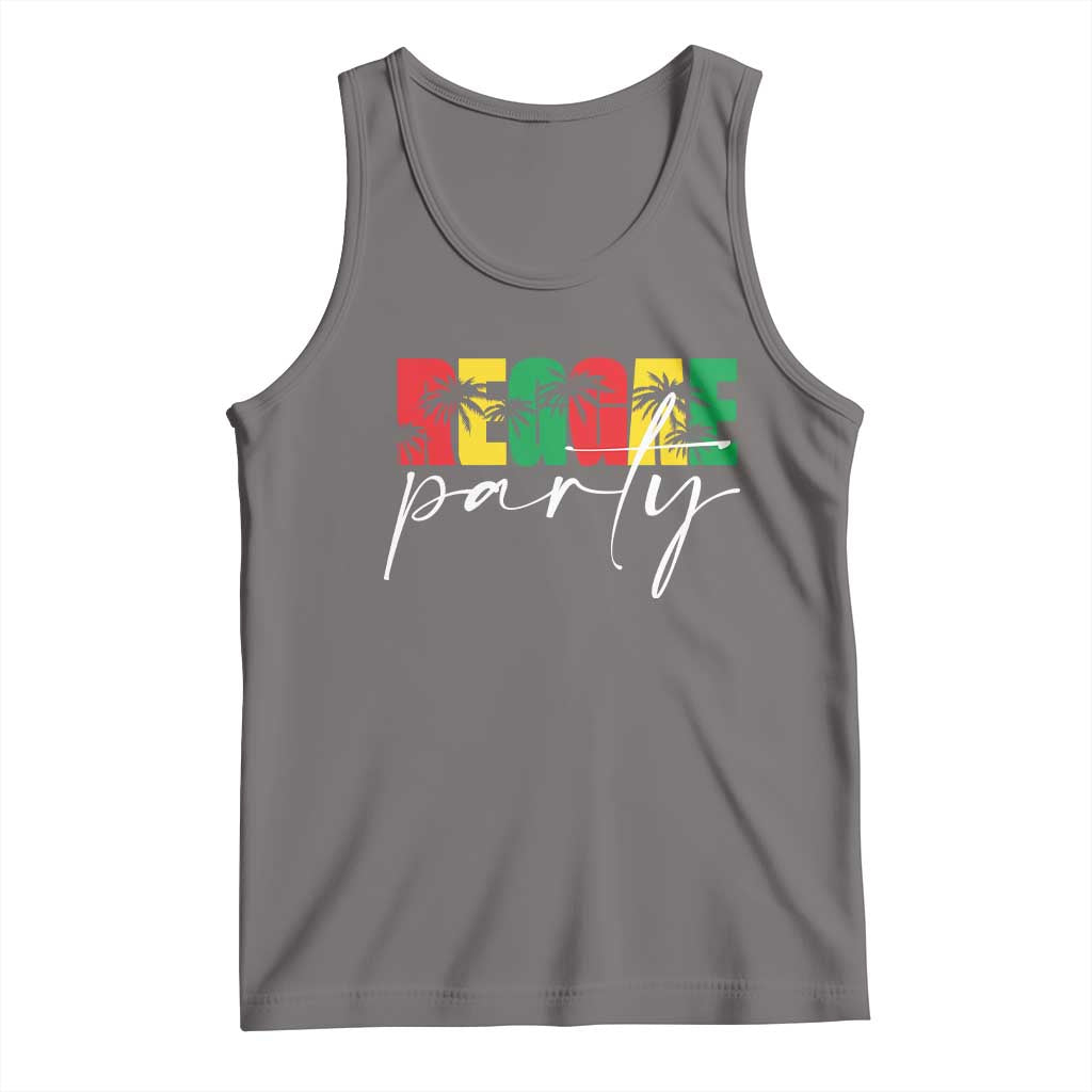 Reggae Party Tank Top Rastafari Jamaican Palm Tree Music TS11 Deep Heather Print Your Wear