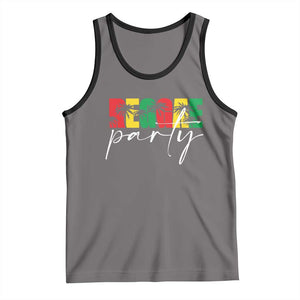 Reggae Party Tank Top Rastafari Jamaican Palm Tree Music TS11 Deep Heather Black Print Your Wear
