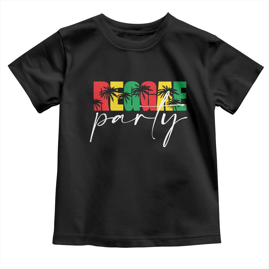 Reggae Party Toddler T Shirt Rastafari Jamaican Palm Tree Music TS11 Black Print Your Wear