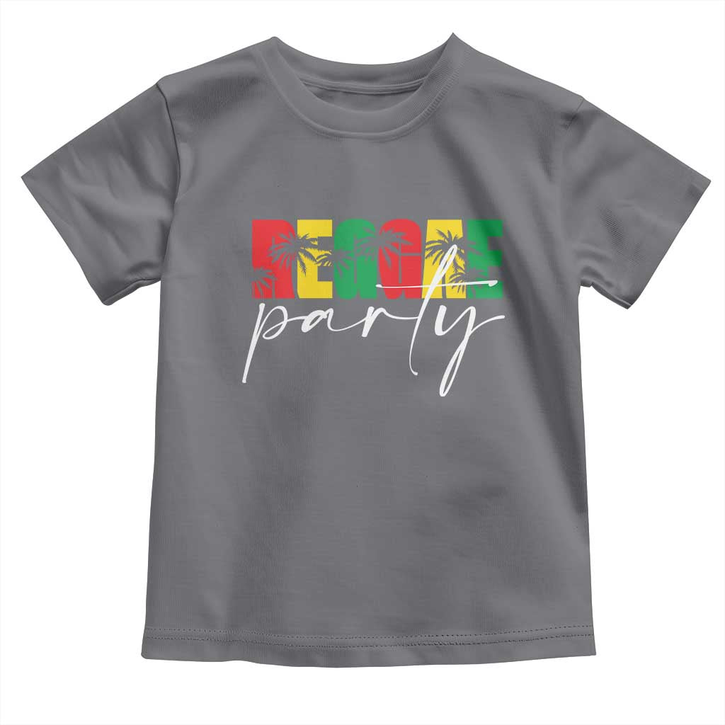 Reggae Party Toddler T Shirt Rastafari Jamaican Palm Tree Music TS11 Charcoal Print Your Wear