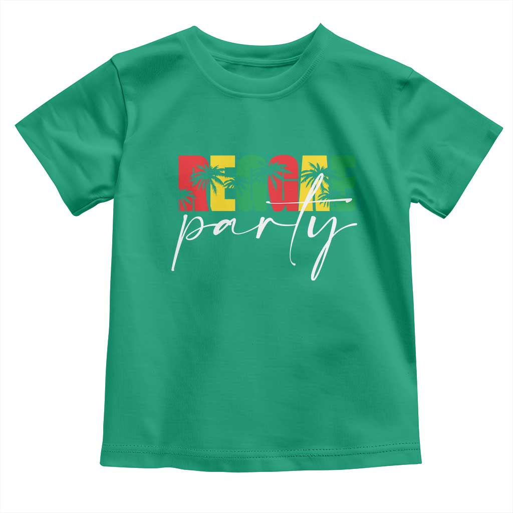 Reggae Party Toddler T Shirt Rastafari Jamaican Palm Tree Music TS11 Irish Green Print Your Wear