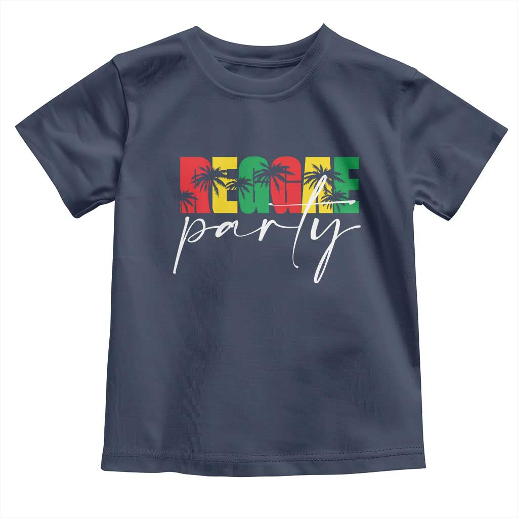 Reggae Party Toddler T Shirt Rastafari Jamaican Palm Tree Music TS11 Navy Print Your Wear