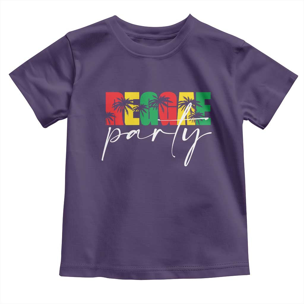 Reggae Party Toddler T Shirt Rastafari Jamaican Palm Tree Music TS11 Purple Print Your Wear