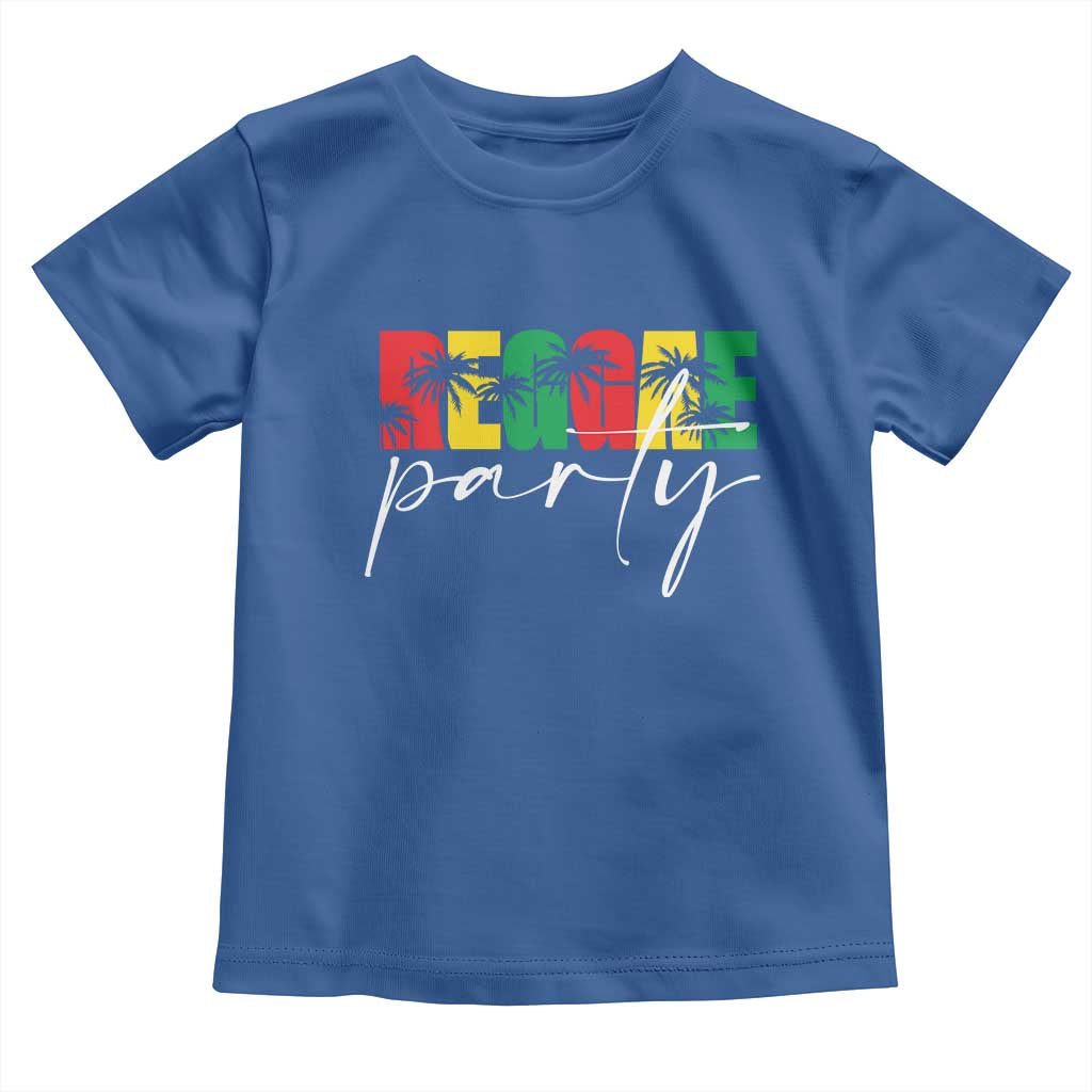 Reggae Party Toddler T Shirt Rastafari Jamaican Palm Tree Music TS11 Royal Blue Print Your Wear
