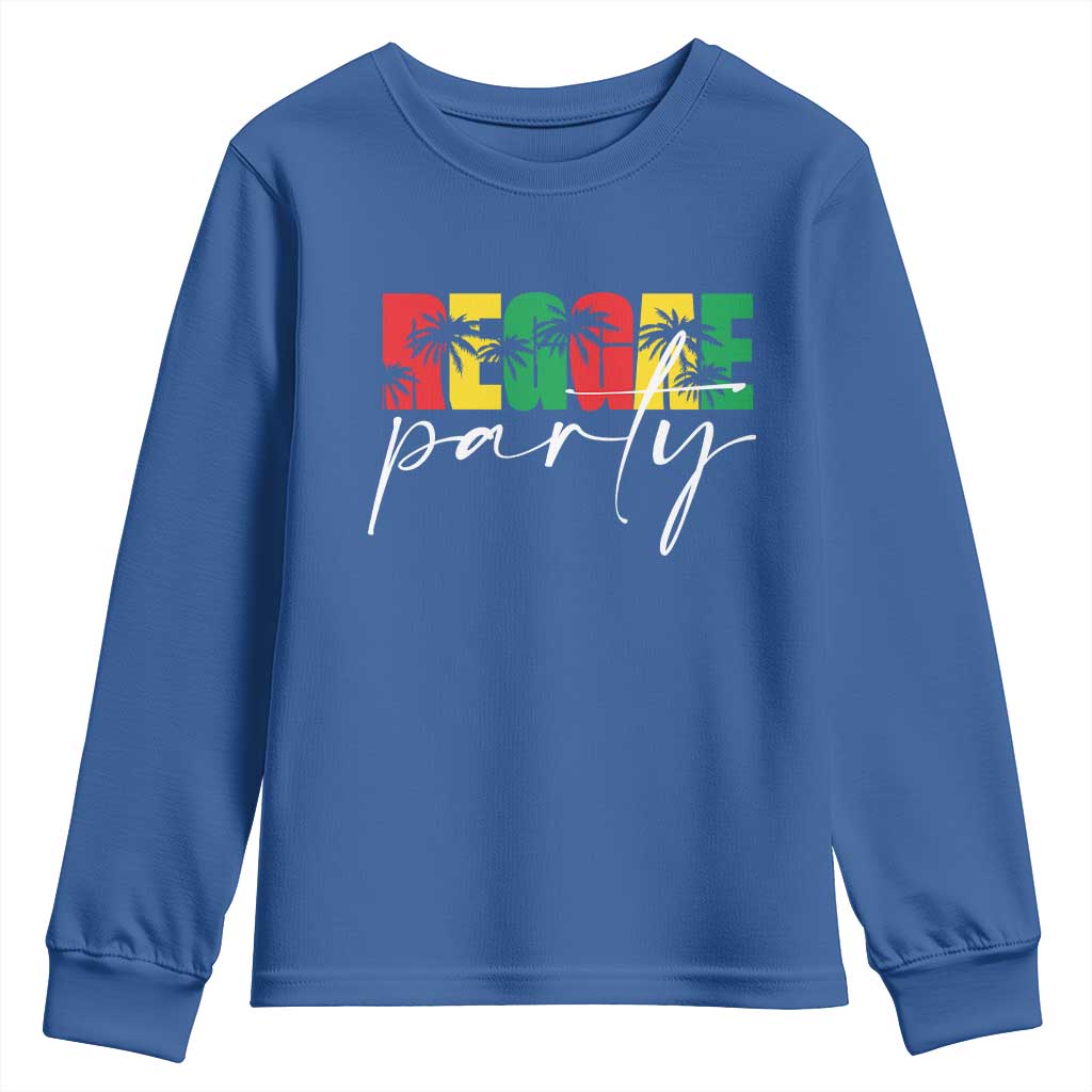 Reggae Party Youth Sweatshirt Rastafari Jamaican Palm Tree Music TS11 Royal Blue Print Your Wear