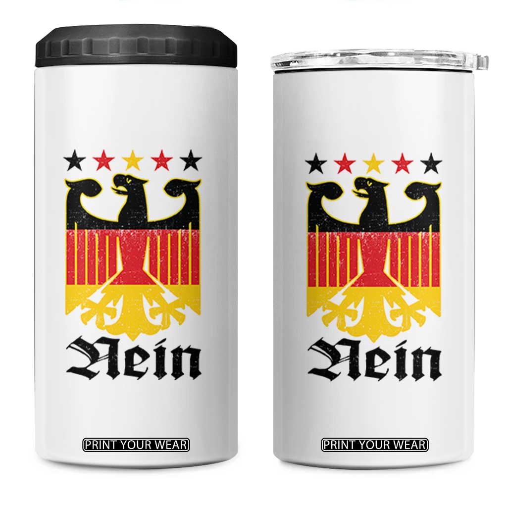 Funny German Eagle 4 in 1 Can Cooler Tumbler Vintage Nein No Germany Souvenir Oktoberfest TS11 One Size: 16 oz White Print Your Wear