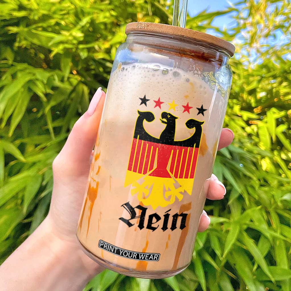Funny German Eagle Glass Can Vintage Nein No Germany Souvenir Oktoberfest TS11 White Print Your Wear