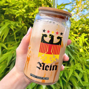 Funny German Eagle Glass Can Vintage Nein No Germany Souvenir Oktoberfest TS11 White Print Your Wear