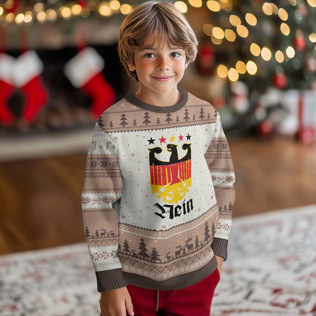 Funny German Eagle Ugly Christmas Sweater Vintage Nein No Germany Souvenir Oktoberfest TS11 Mocha Mousse Print Your Wear