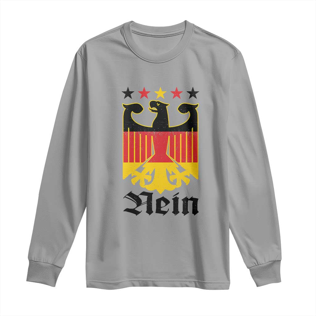 Funny German Eagle Long Sleeve Shirt Vintage Nein No Germany Souvenir Oktoberfest TS11 Sport Gray Print Your Wear