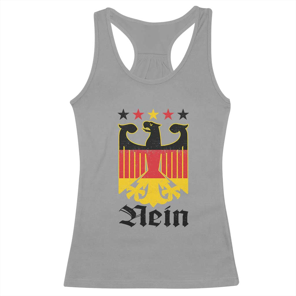 Funny German Eagle Racerback Tank Top Vintage Nein No Germany Souvenir Oktoberfest TS11 Sport Gray Print Your Wear
