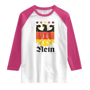 Funny German Eagle Raglan Shirt Vintage Nein No Germany Souvenir Oktoberfest TS11 White Heliconia Print Your Wear