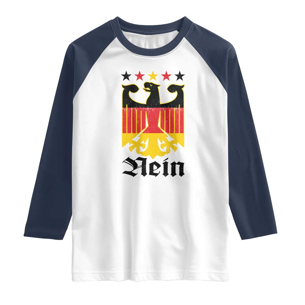 Funny German Eagle Raglan Shirt Vintage Nein No Germany Souvenir Oktoberfest TS11 White Navy Print Your Wear