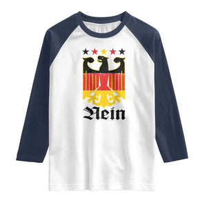 Funny German Eagle Raglan Shirt Vintage Nein No Germany Souvenir Oktoberfest TS11 White Navy Print Your Wear