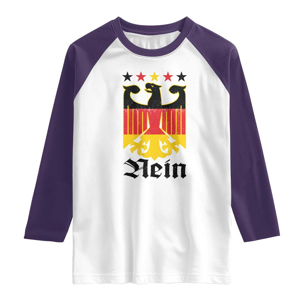 Funny German Eagle Raglan Shirt Vintage Nein No Germany Souvenir Oktoberfest TS11 White Purple Print Your Wear