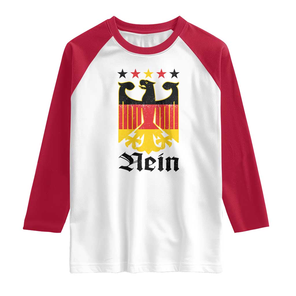 Funny German Eagle Raglan Shirt Vintage Nein No Germany Souvenir Oktoberfest TS11 White Red Print Your Wear