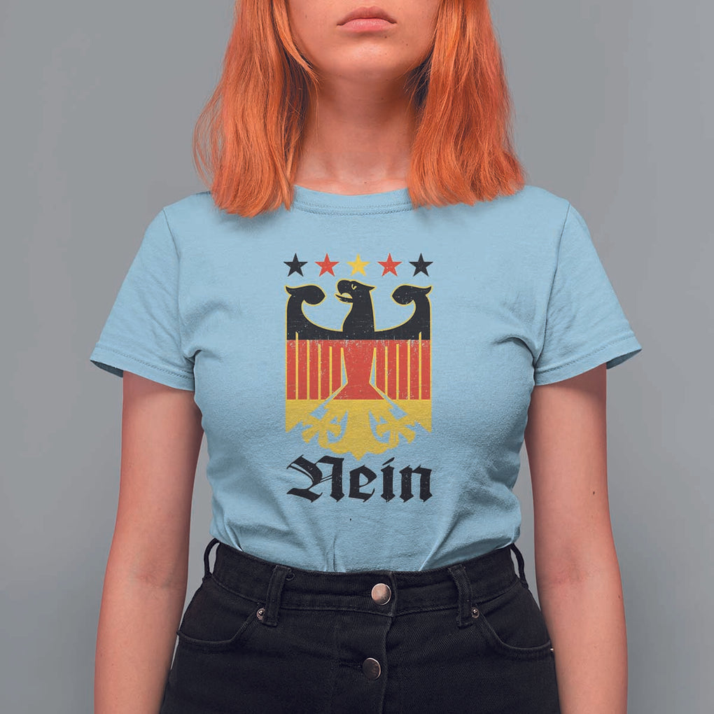 Funny German Eagle T Shirt For Women Vintage Nein No Germany Souvenir Oktoberfest TS11 Light Blue Print Your Wear