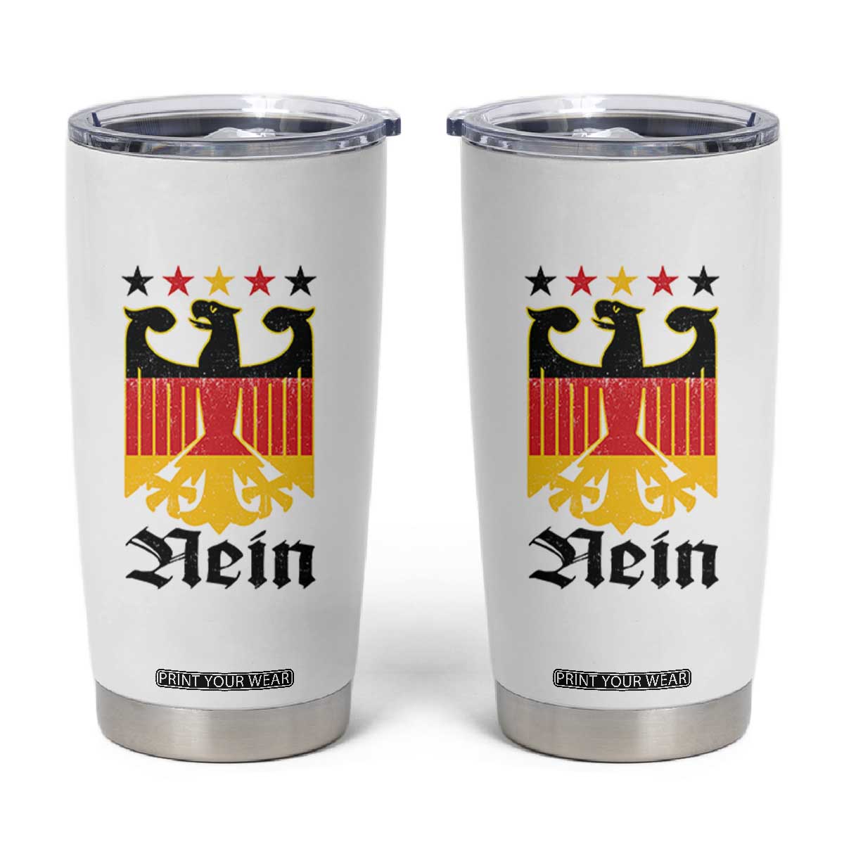 Funny German Eagle Tumbler Cup Vintage Nein No Germany Souvenir Oktoberfest TS11 White Print Your Wear