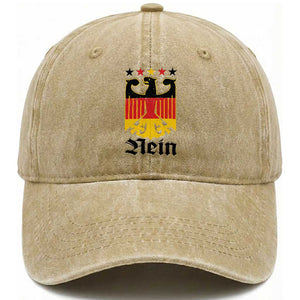 Funny German Eagle Washed Cotton Baseball Cap Vintage Nein No Germany Souvenir Oktoberfest TS11 Print Your Wear