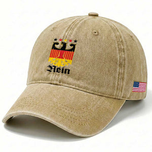 Funny German Eagle Washed Cotton Baseball Cap Vintage Nein No Germany Souvenir Oktoberfest TS11 Print Your Wear