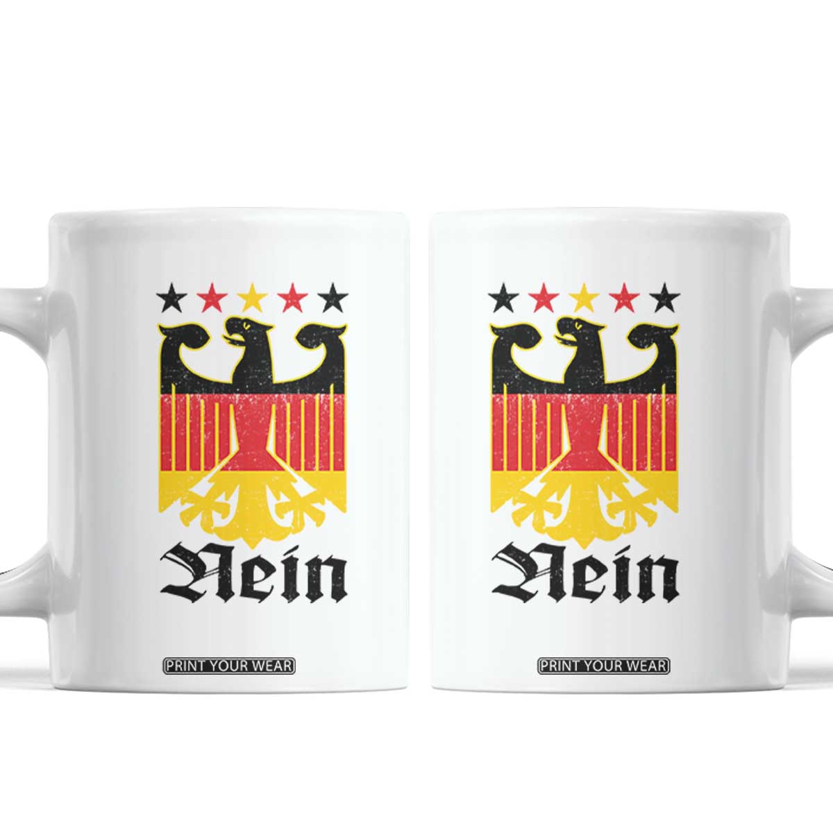 Funny German Eagle Coffee Mug Vintage Nein No Germany Souvenir Oktoberfest TS11 White Print Your Wear