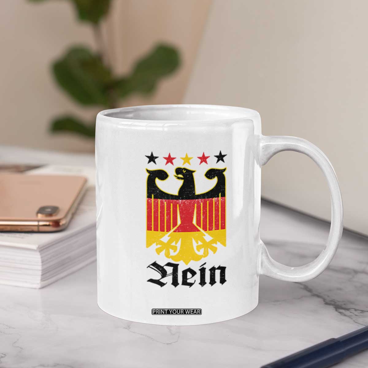Funny German Eagle Coffee Mug Vintage Nein No Germany Souvenir Oktoberfest TS11 Print Your Wear