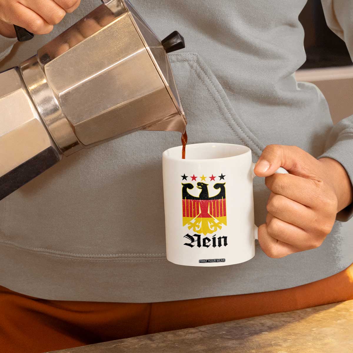 Funny German Eagle Coffee Mug Vintage Nein No Germany Souvenir Oktoberfest TS11 Print Your Wear
