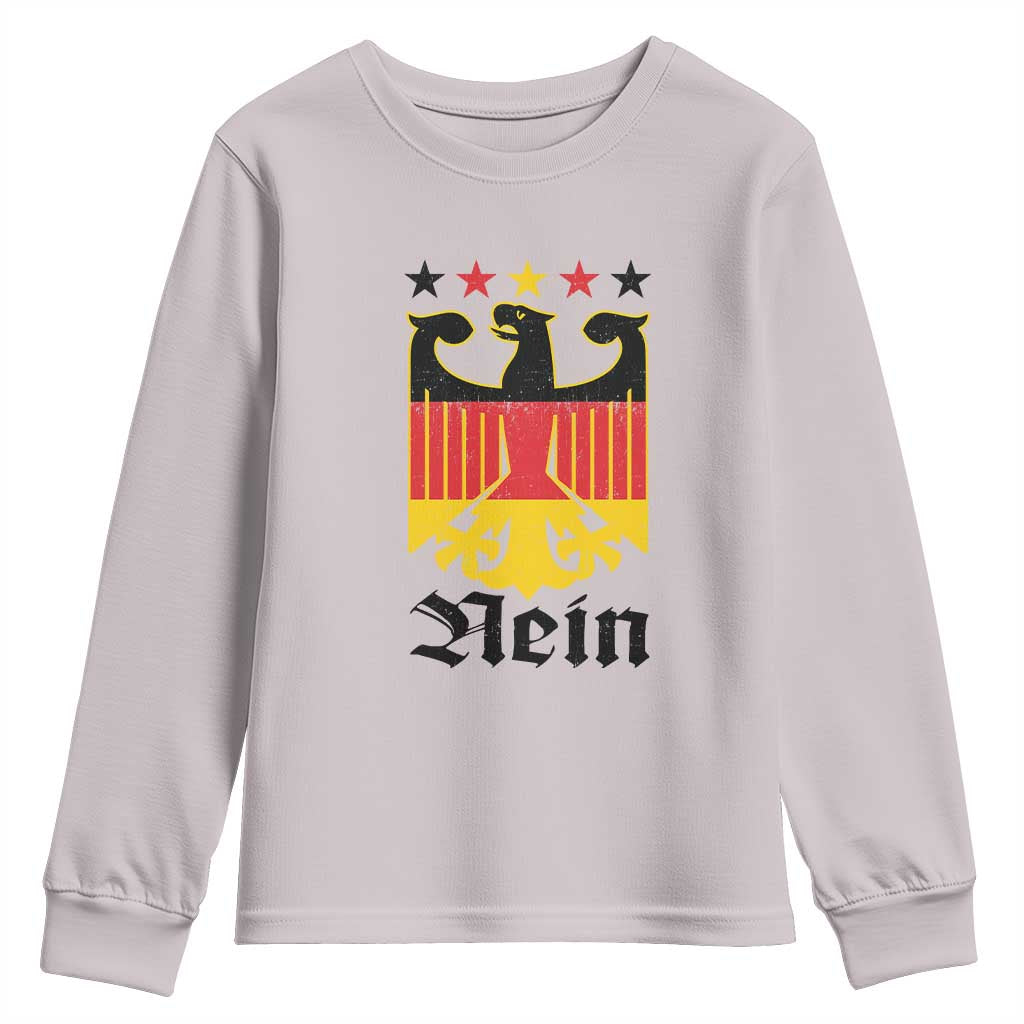 Funny German Eagle Youth Sweatshirt Vintage Nein No Germany Souvenir Oktoberfest TS11 Ice Gray Print Your Wear